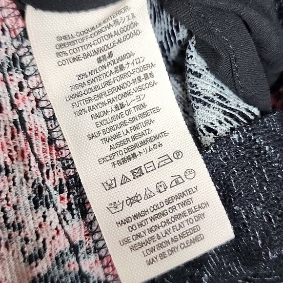 Free People Rose Size 4 Black Floral Mini Dress - Picture 5 of 13